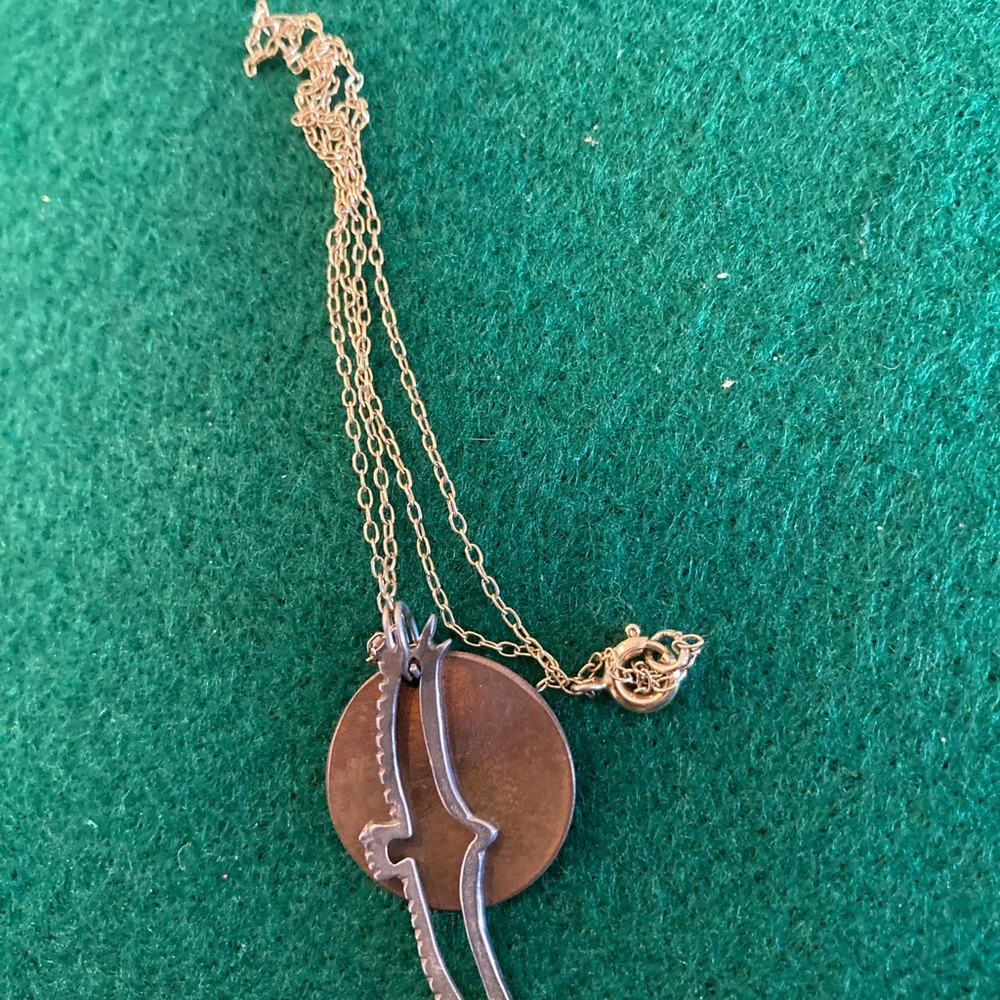 Pendant with copper like moon & eagle